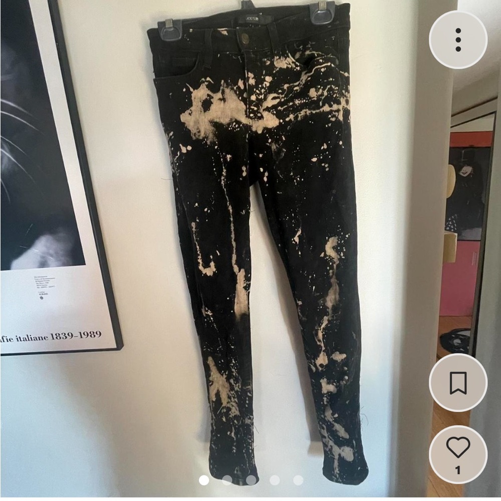 Joe's denim skinny jeans with DIY bleach spatter